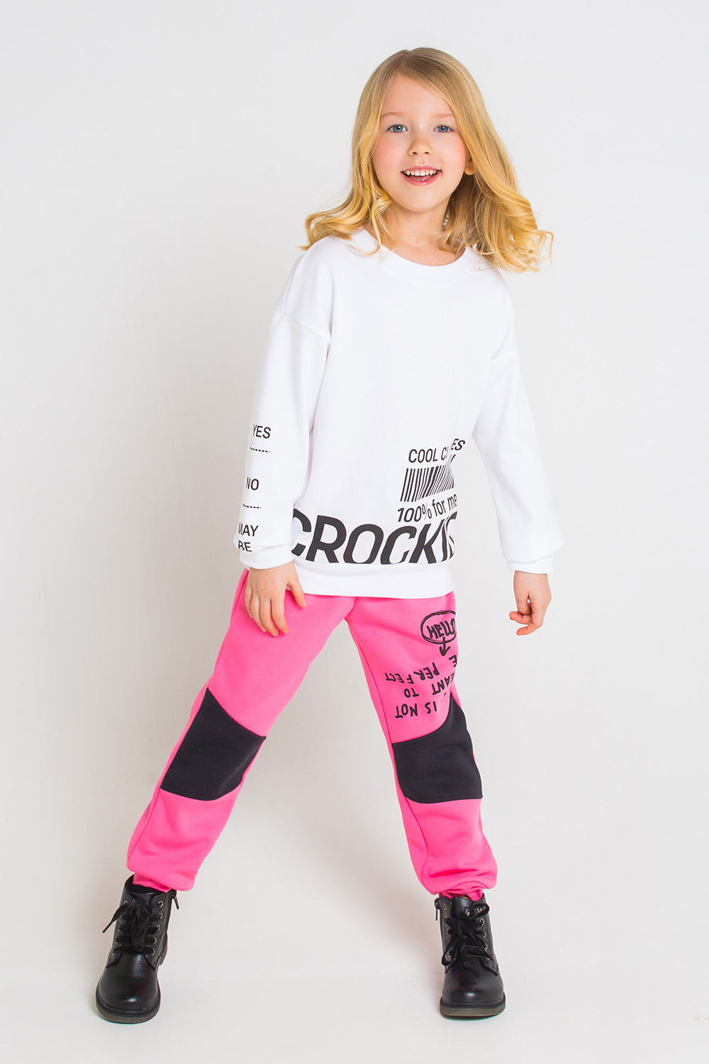 картинка Брюки для девочки Crockid КР 4760 ярко-розовый к230 от магазина детских товаров ALiSa