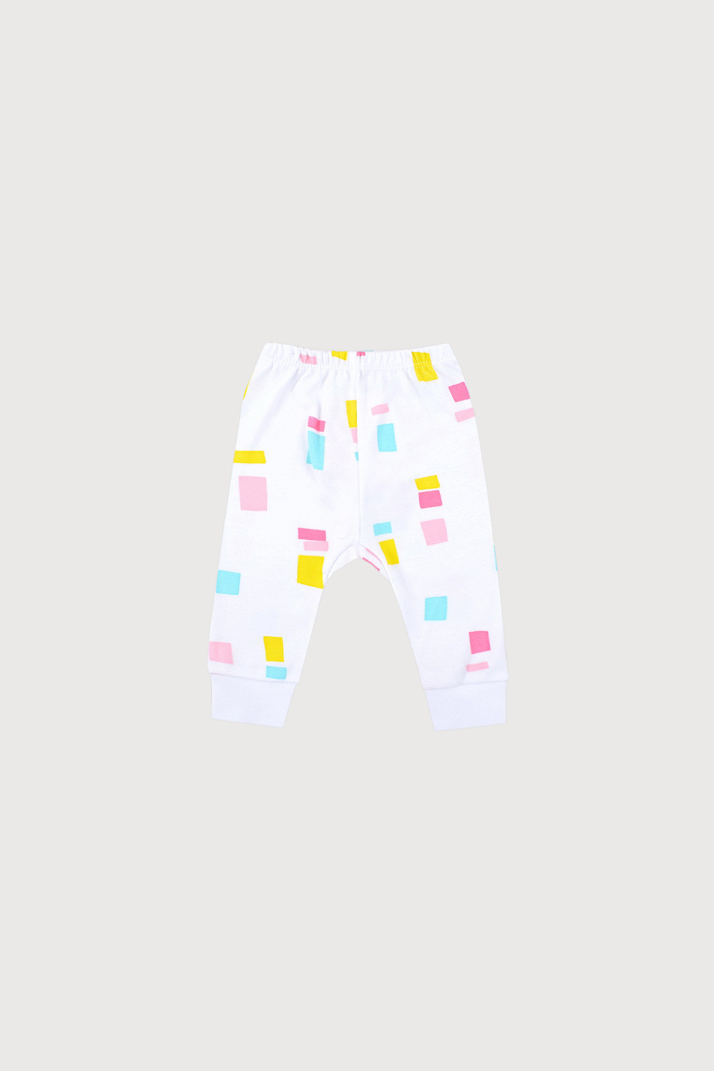 картинка Брюки для девочки Crockid К 4522 цветные квадратики на белом от магазина детских товаров ALiSa