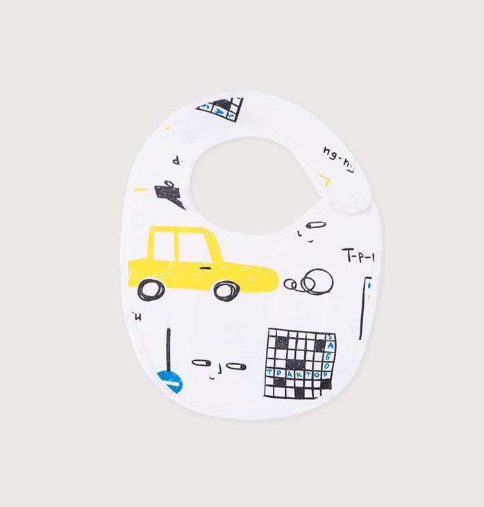 картинка Фартук-нагрудник для мальчика Crockid К 8502 дорожное движение на белом от магазина детских товаров ALiSa