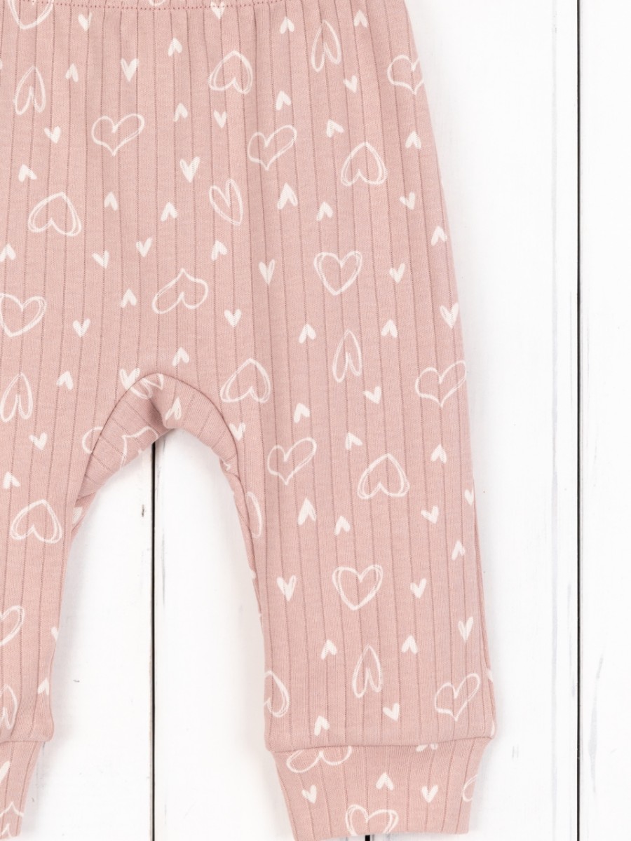 картинка Брюки для девочки Baby Boom П47/67-И Молочные сердечки на пудре от магазина детских товаров ALiSa