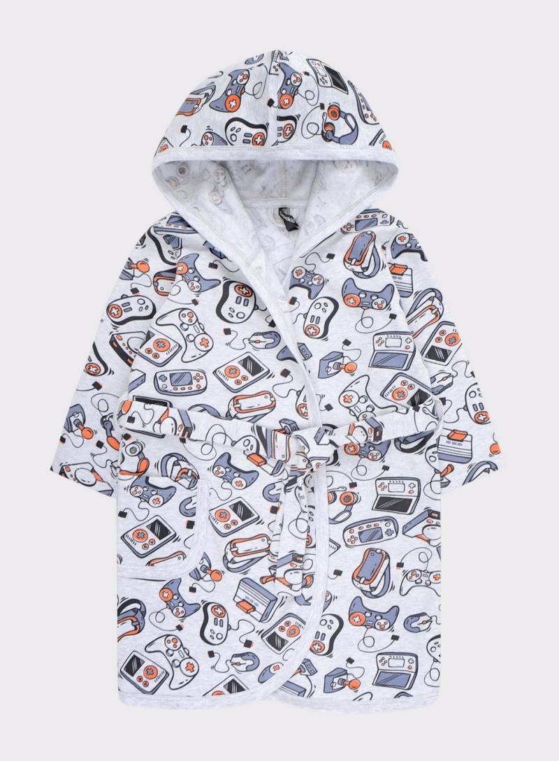 картинка Халат для мальчика Crockid К 5483 компьютерные игры на меланже от магазина детских товаров ALiSa