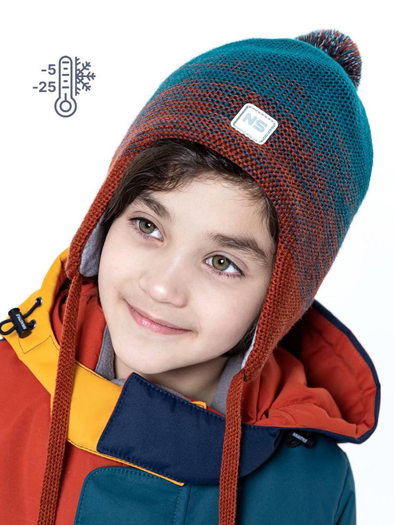 картинка Шапка утепленная для мальчика NIKASTYLE 11з10723 атлант терракот от магазина детских товаров ALiSa