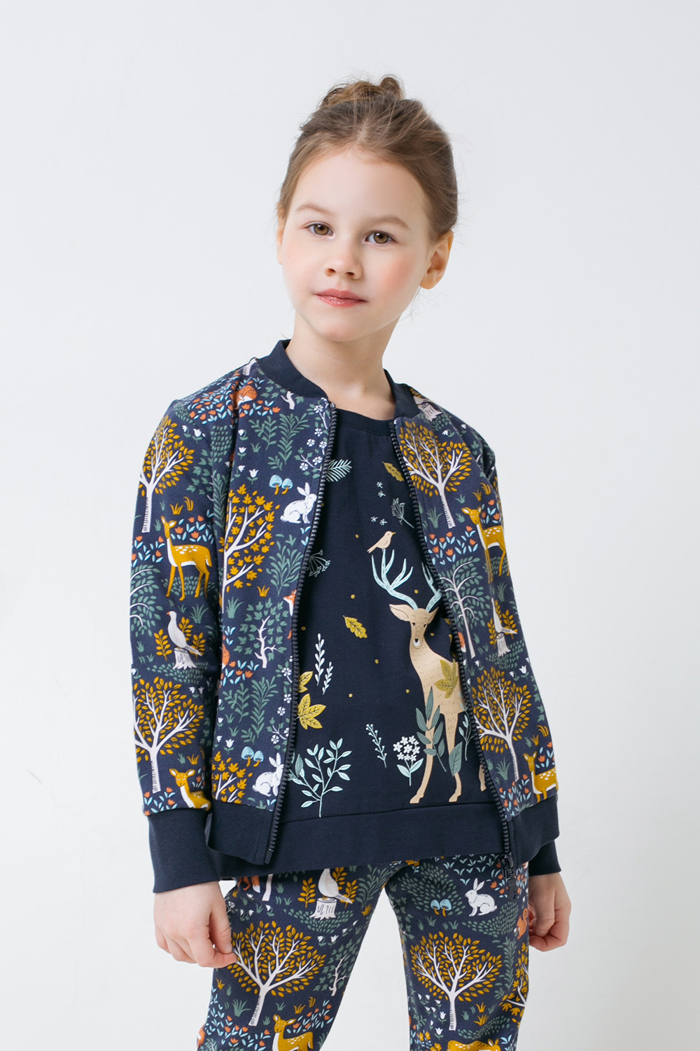 картинка Куртка для девочки Crockid КР 301514 индиго, лес к307 от магазина детских товаров ALiSa