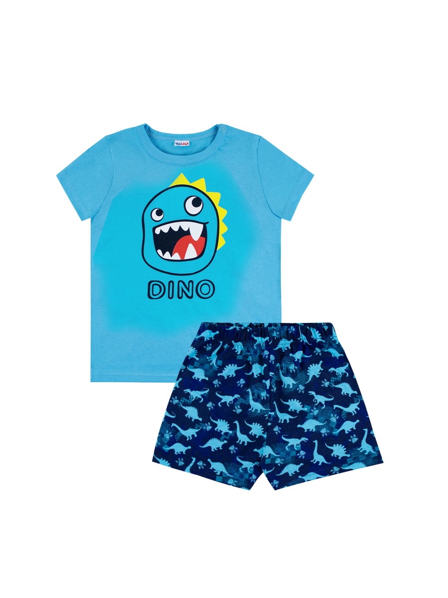 картинка Комплект для мальчика YLA 7941100202 Синий динозавр от магазина детских товаров ALiSa