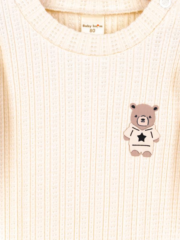 картинка Комбинезон на манжете Baby Boom К392/1-Р Ажурная рибана Экрю я734 от магазина детских товаров ALiSa