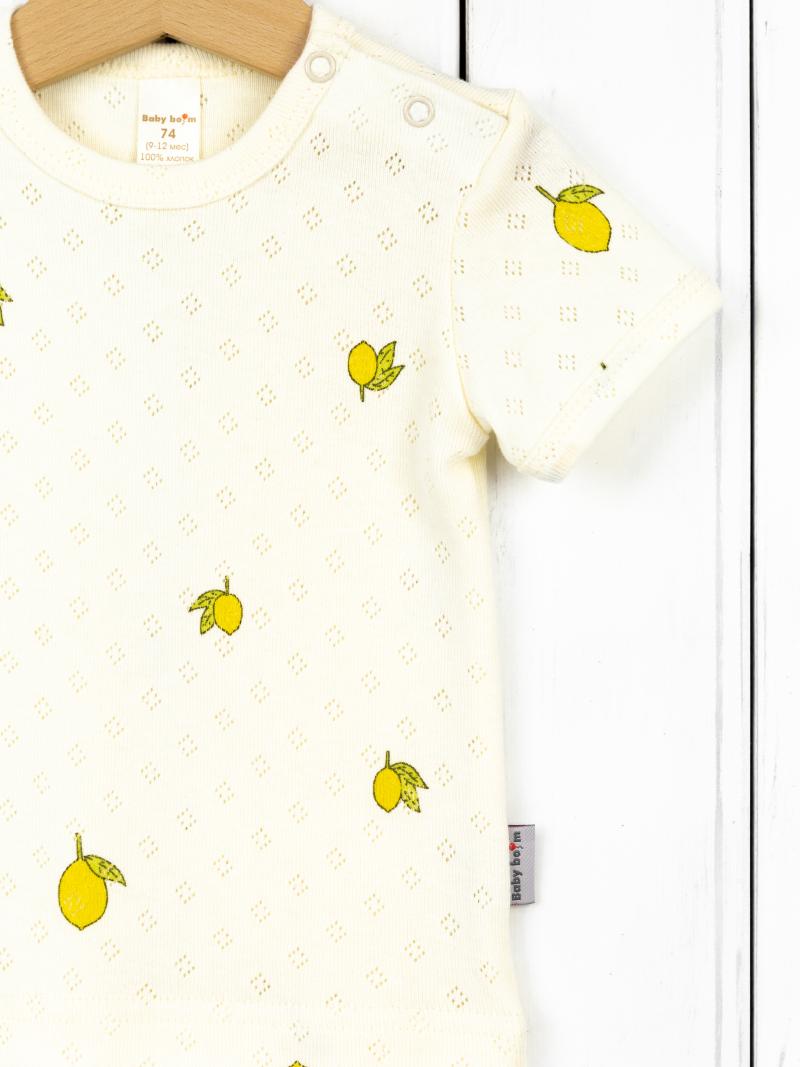 картинка Футболка для девочки Baby Boom Ф68/13-Р Лимончики ажур я715 от магазина детских товаров ALiSa