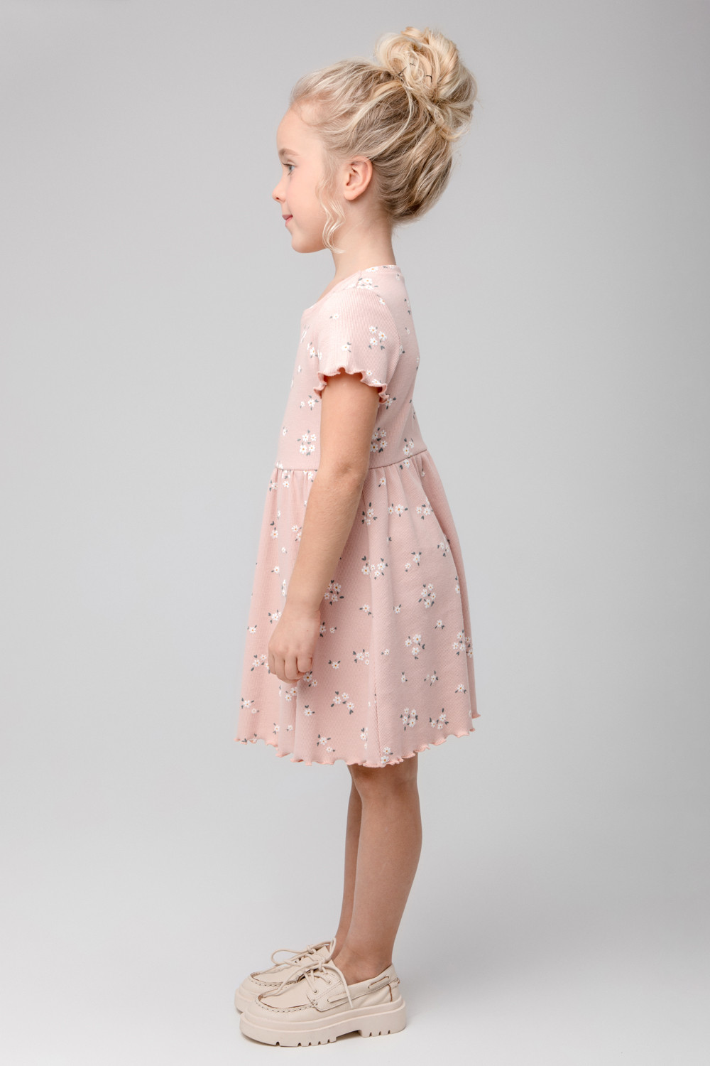 картинка Платье для девочки Crockid КР 5793 дымчатая роза, ромашковое поле к367 от магазина детских товаров ALiSa