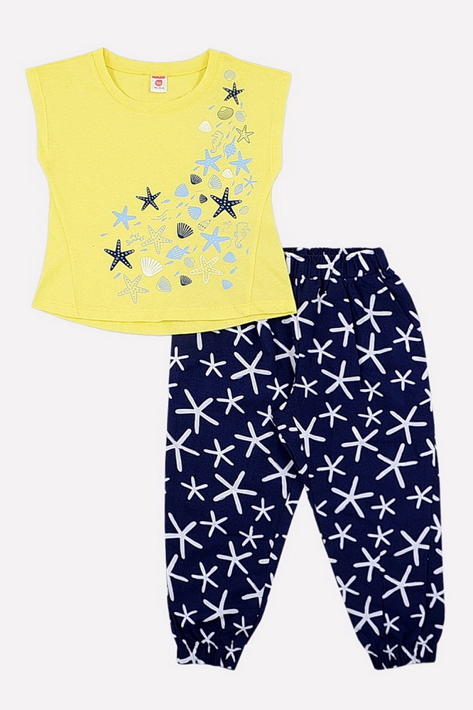 картинка Комплект для девочки Crockid К 2557 бледный лимон + морские звезды от магазина детских товаров ALiSa