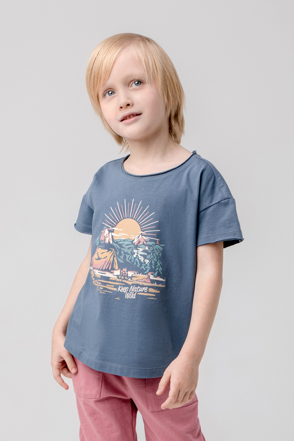 картинка Футболка для мальчика Crockid КР 301991 винтажный синий к366 от магазина детских товаров ALiSa