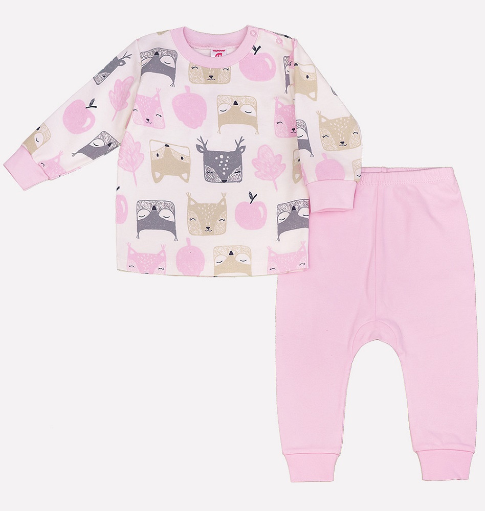 картинка Комплект для девочки Crockid К 2456 лесные животные + нежно-розовый от магазина детских товаров ALiSa