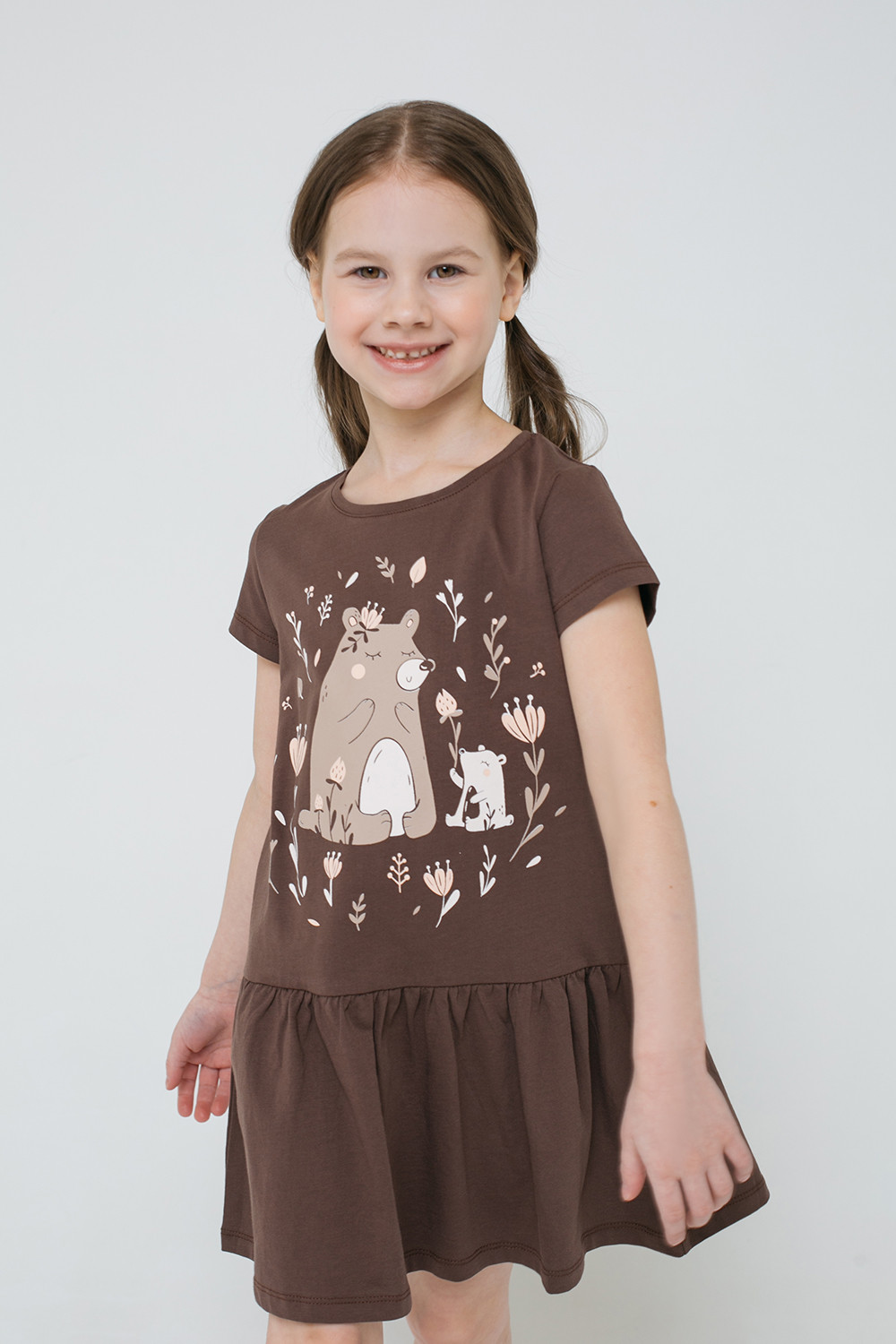 картинка Платье для девочки Crockid К 5703 шоколадно-коричневый к1274 от магазина детских товаров ALiSa