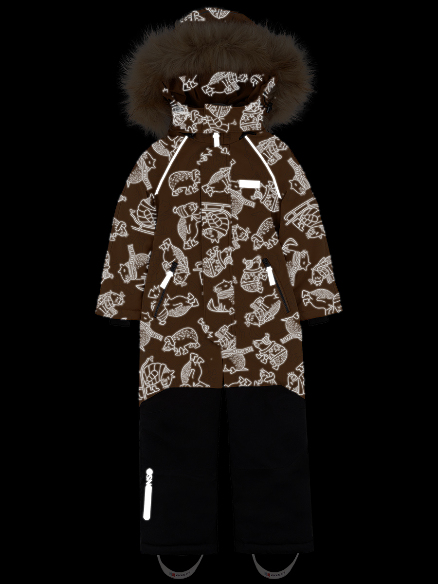 картинка Комбинезон зимний для мальчика NIKASTYLE 8з1924 Кэмел черный от магазина детских товаров ALiSa