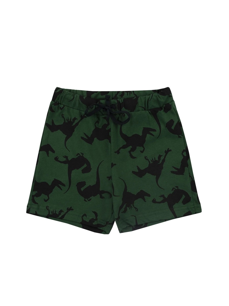 картинка Шорты для мальчика YLA 0613102601 Темно-зеленый динозавры от магазина детских товаров ALiSa