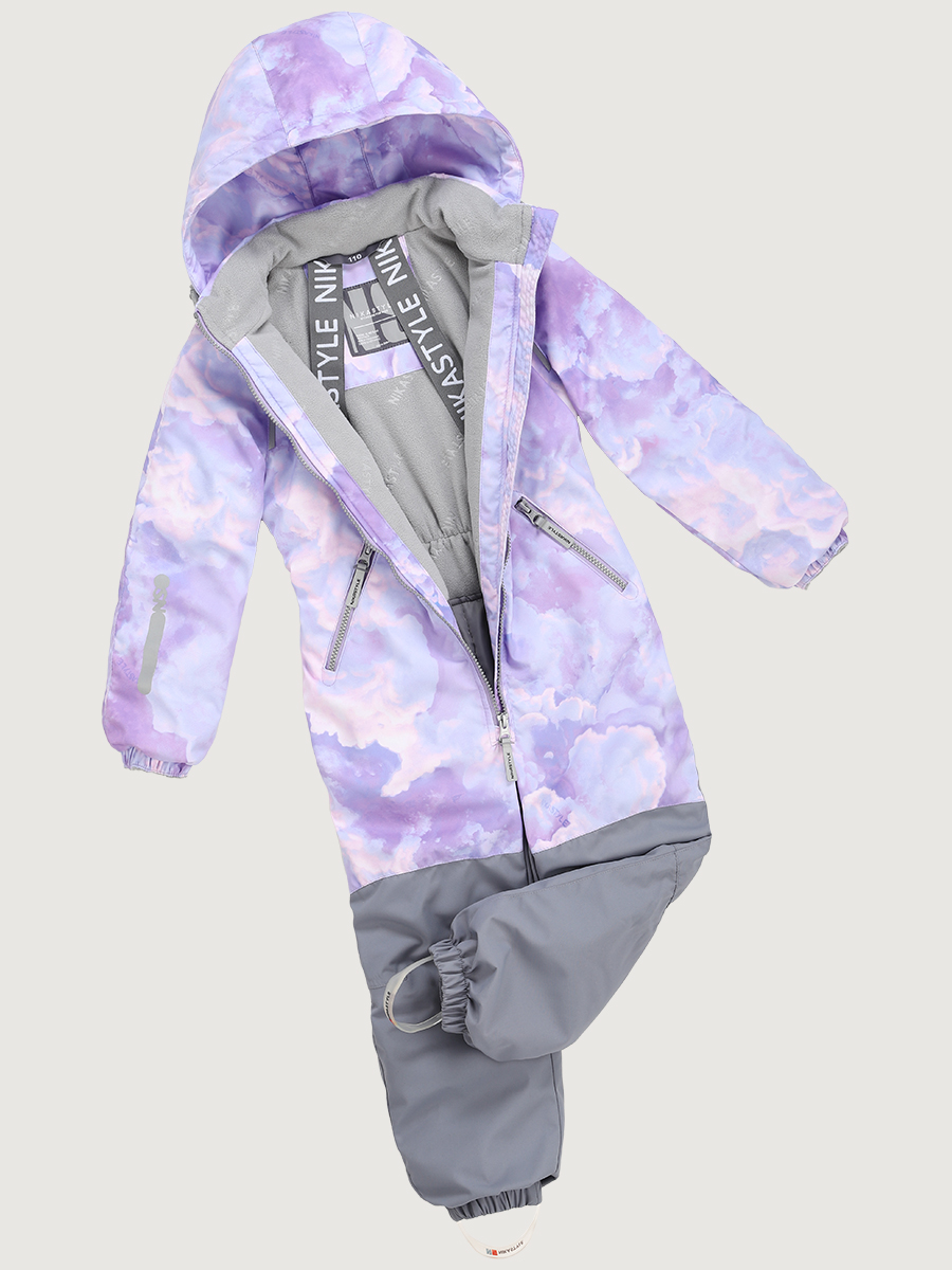 картинка Комбинезон утеплённый для девочки NIKASTYLE 8м0625 Сирень серый от магазина детских товаров ALiSa