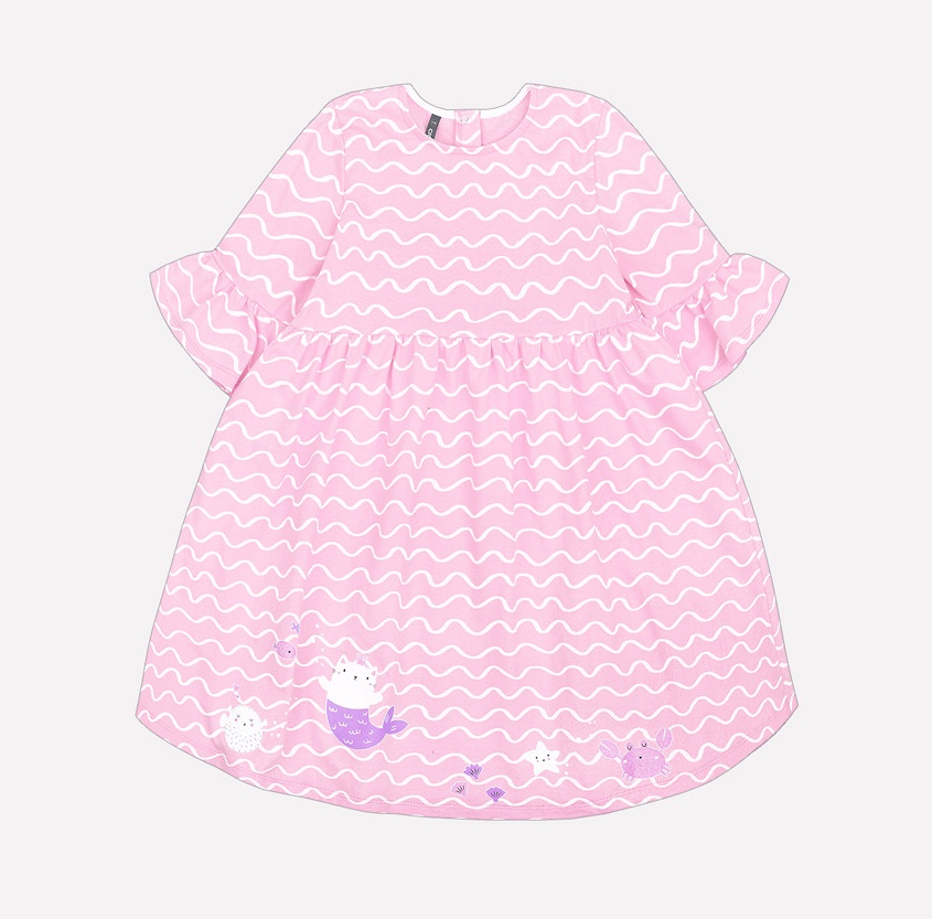 картинка Платье для девочки Crockid КР 5508 волна на розовом облаке к211 от магазина детских товаров ALiSa