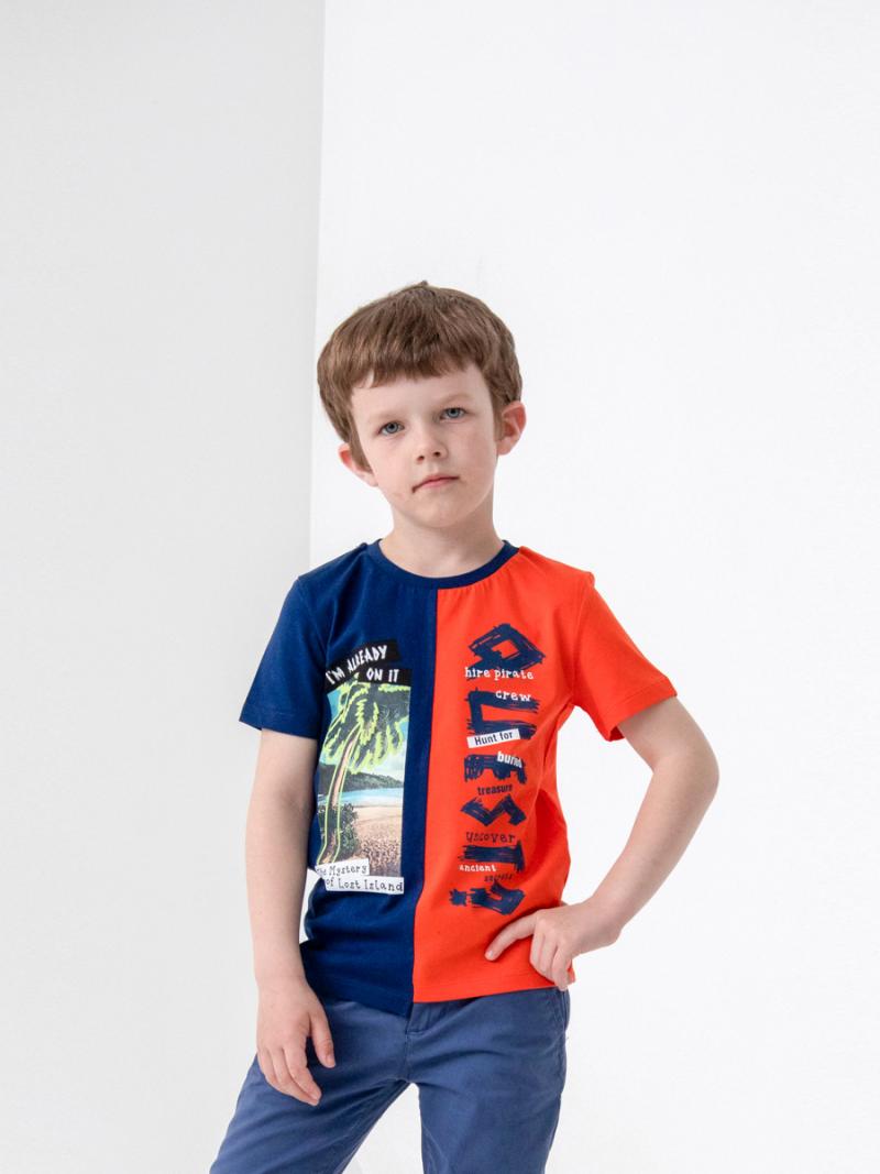 картинка Футболка для мальчика Cherubino CSKB 63097-41-315 Темно-синий от магазина детских товаров ALiSa