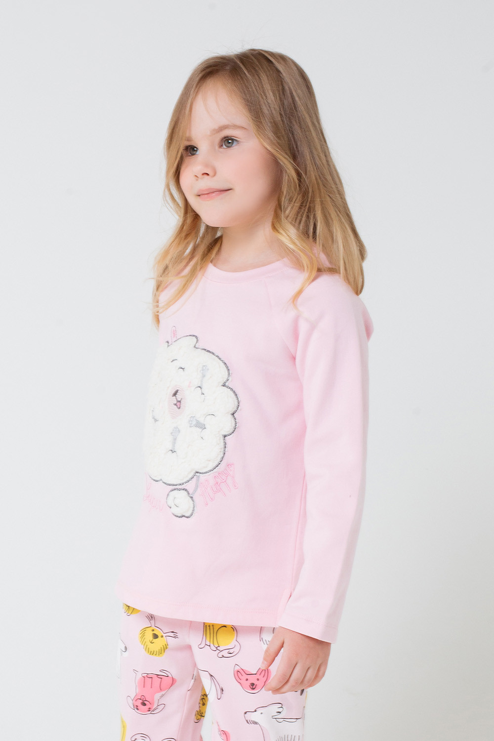 картинка Пижама для девочки Crockid К 1544 розовое облако + собачки на розовом от магазина детских товаров ALiSa