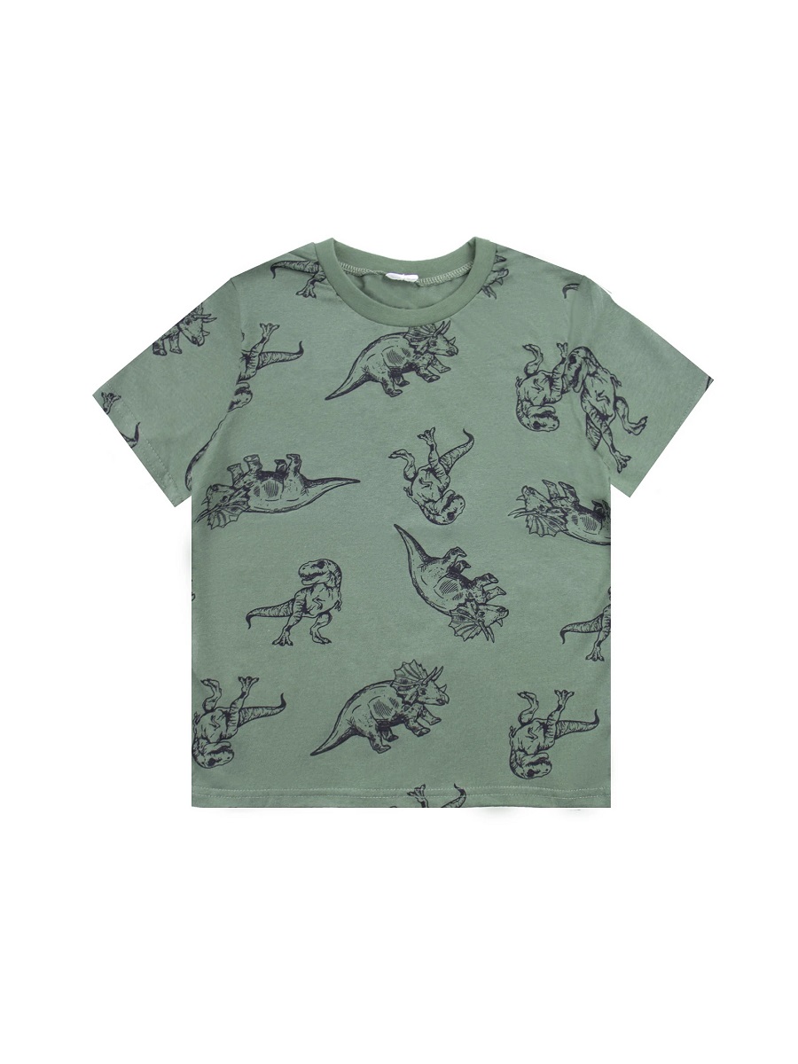 картинка Футболка для мальчика Youlala YLA 0954102604 Зеленый динозавр от магазина детских товаров ALiSa
