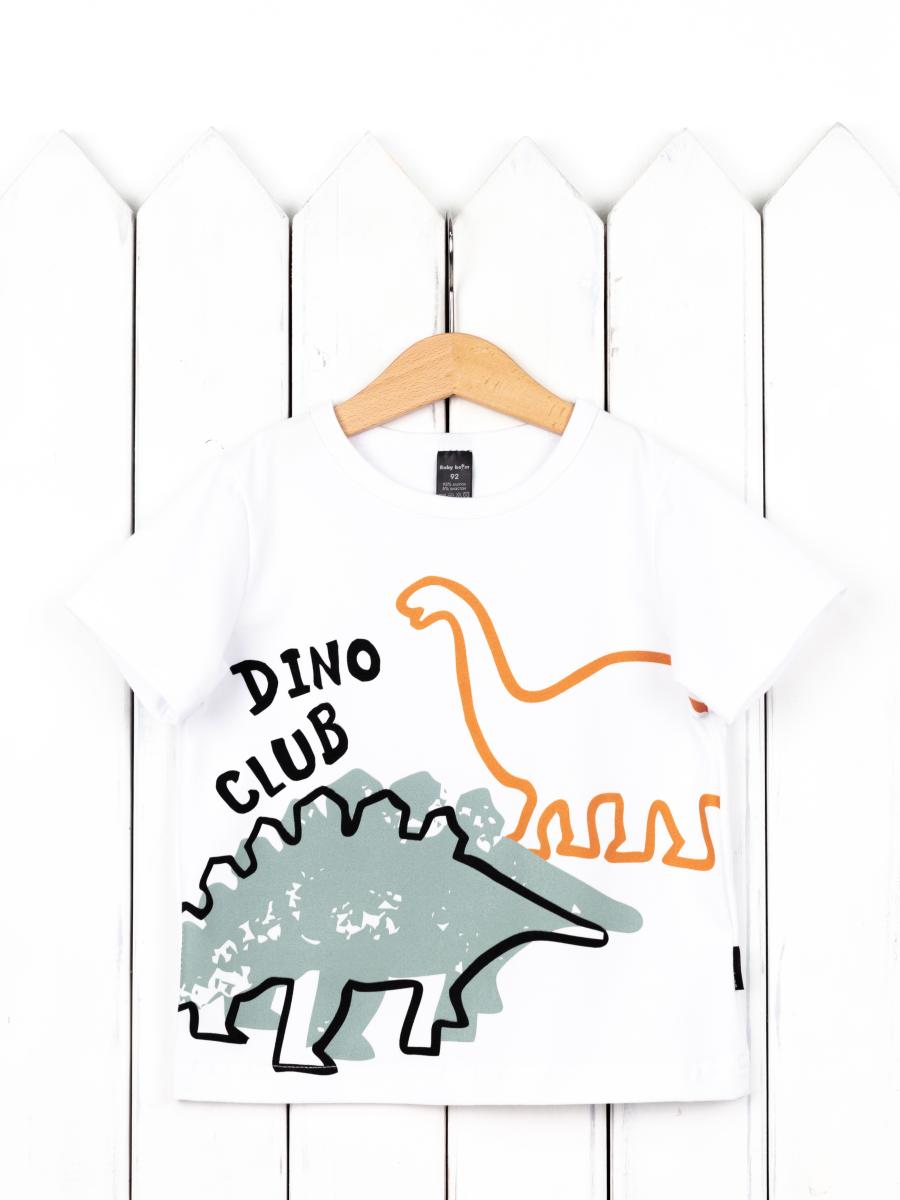 картинка Футболка для мальчика Baby Boom Ф137/2-К CLUB DINO Белый Б116 от магазина детских товаров ALiSa