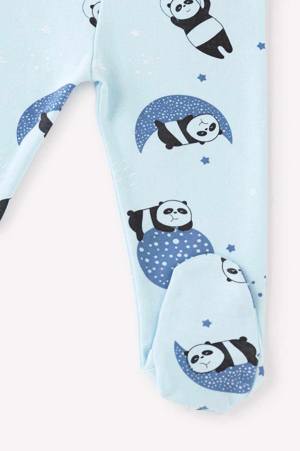 картинка Ползунки для мальчика Crockid К 400220 панды в космосе на небесном от магазина детских товаров ALiSa