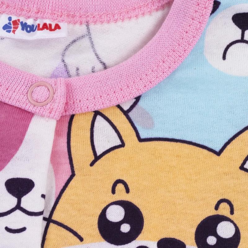 картинка Песочник для девочки Youlala 1331100209 Белый разноцветные киски от магазина детских товаров ALiSa