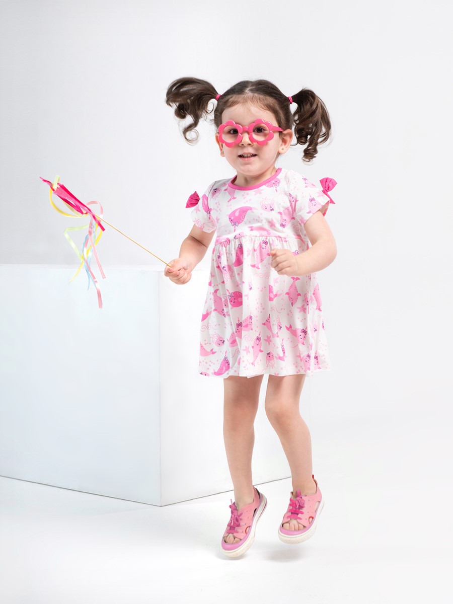 картинка Платье для девочки Сherubino CSNG 62753-21-280 Экрю от магазина детских товаров ALiSa