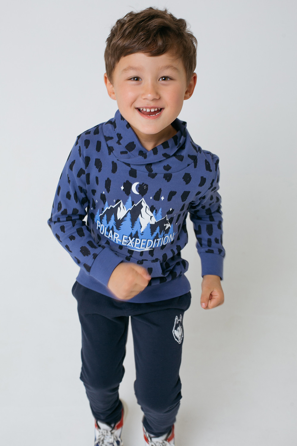 картинка Джемпер для мальчика Crockid К 301404 джинсовый, кусочки льда к1273 от магазина детских товаров ALiSa