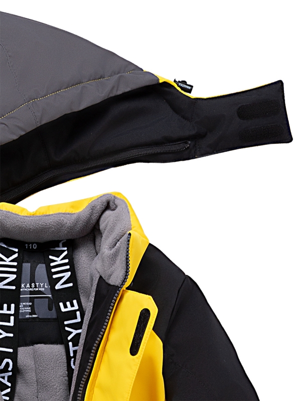 картинка Комбинезон зимний для мальчика NIKASTYLE 8з6524 Желтый черный от магазина детских товаров ALiSa