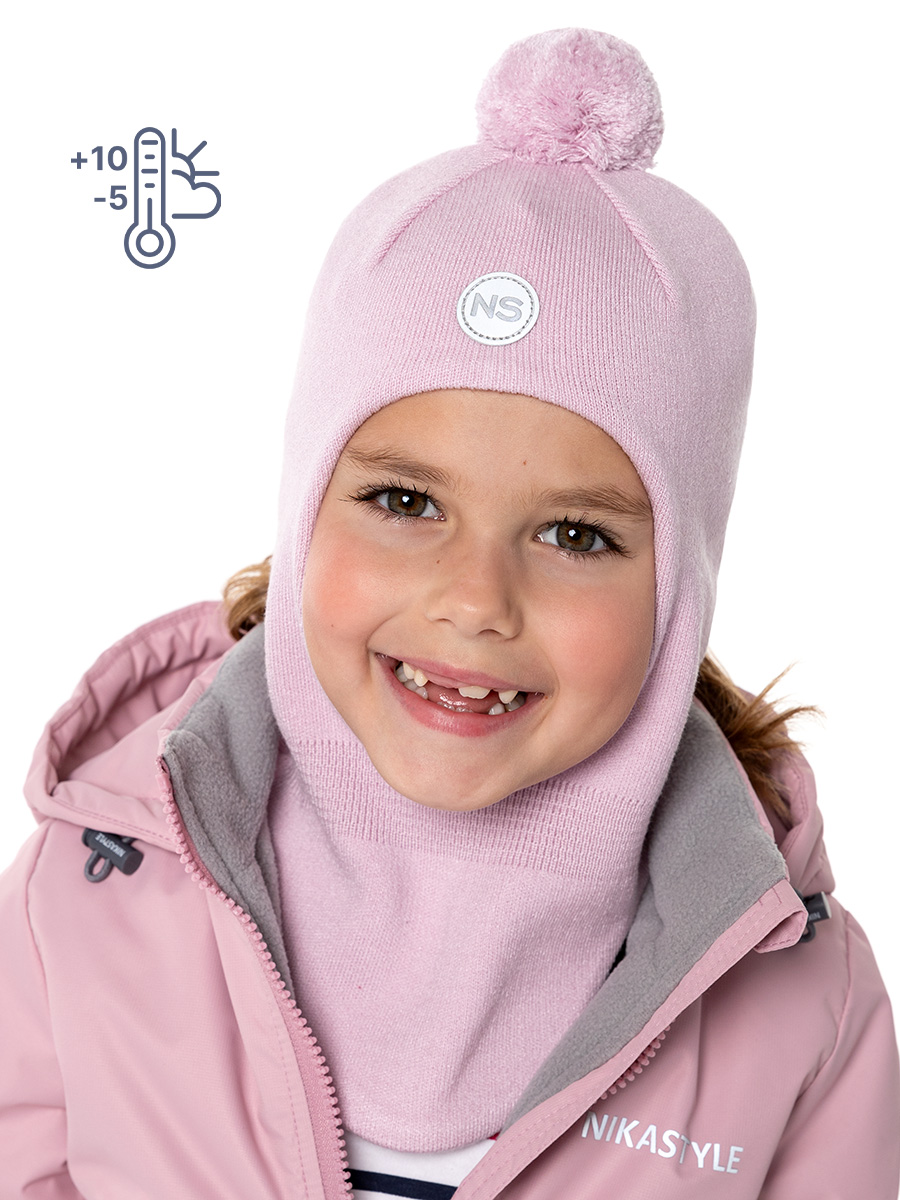 картинка Шлем демисезонный для девочки NIKASTYLE 10м10024 сухая роза от магазина детских товаров ALiSa