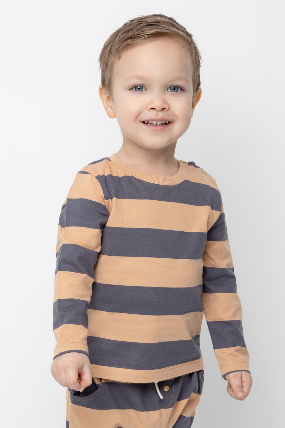 картинка Джемпер для мальчика Crockid КР 302036 итальянский песок, полоска к382 от магазина детских товаров ALiSa