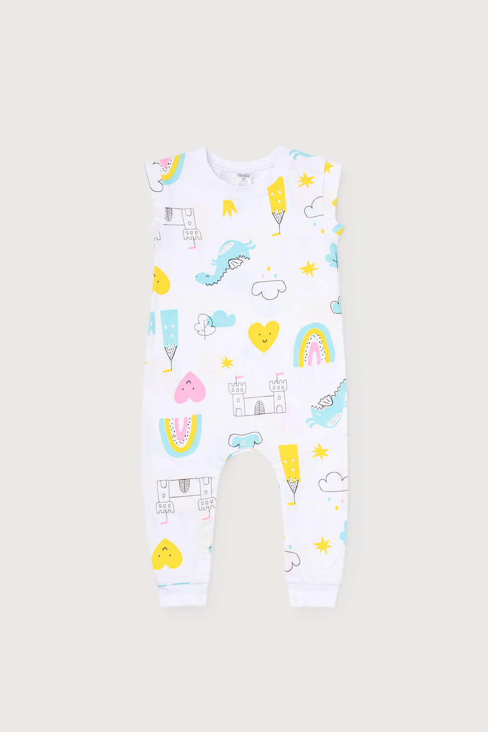 картинка Комбинезон для девочки Crockid К 6198 замок принцессы на белом от магазина детских товаров ALiSa