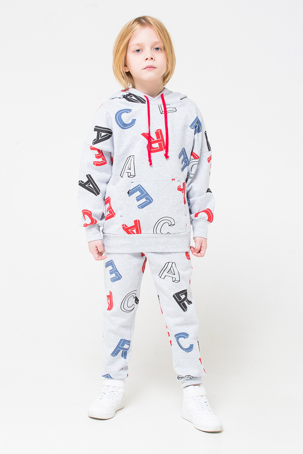 картинка Брюки для мальчика Crockid К 4910 серо-голубой меланж, буквы гонки к1253 от магазина детских товаров ALiSa