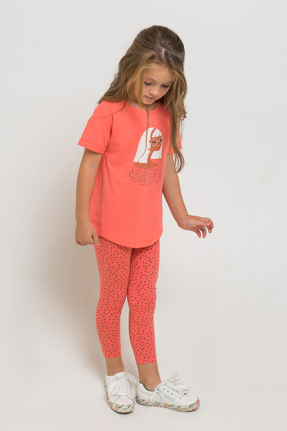 картинка Комплект для девочки Crockid К 2750 коралл, маленькие крапинки к1262 от магазина детских товаров ALiSa