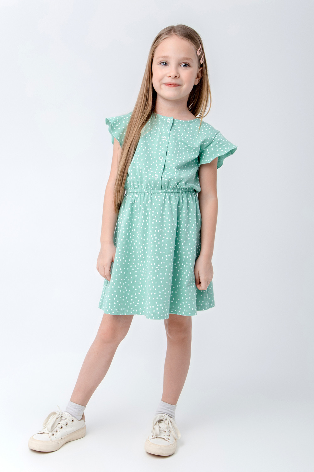 картинка Платье для девочки Crockid КР 5792 мятный зеленый, крапинки к363 от магазина детских товаров ALiSa