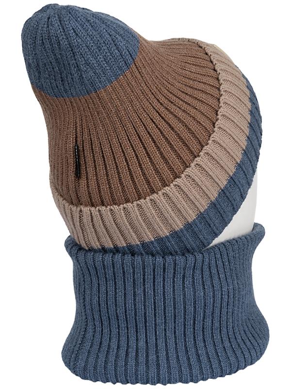 картинка Комплект шапка снуд для мальчика NIKASTYLE 12з16524 Джинс беж от магазина детских товаров ALiSa