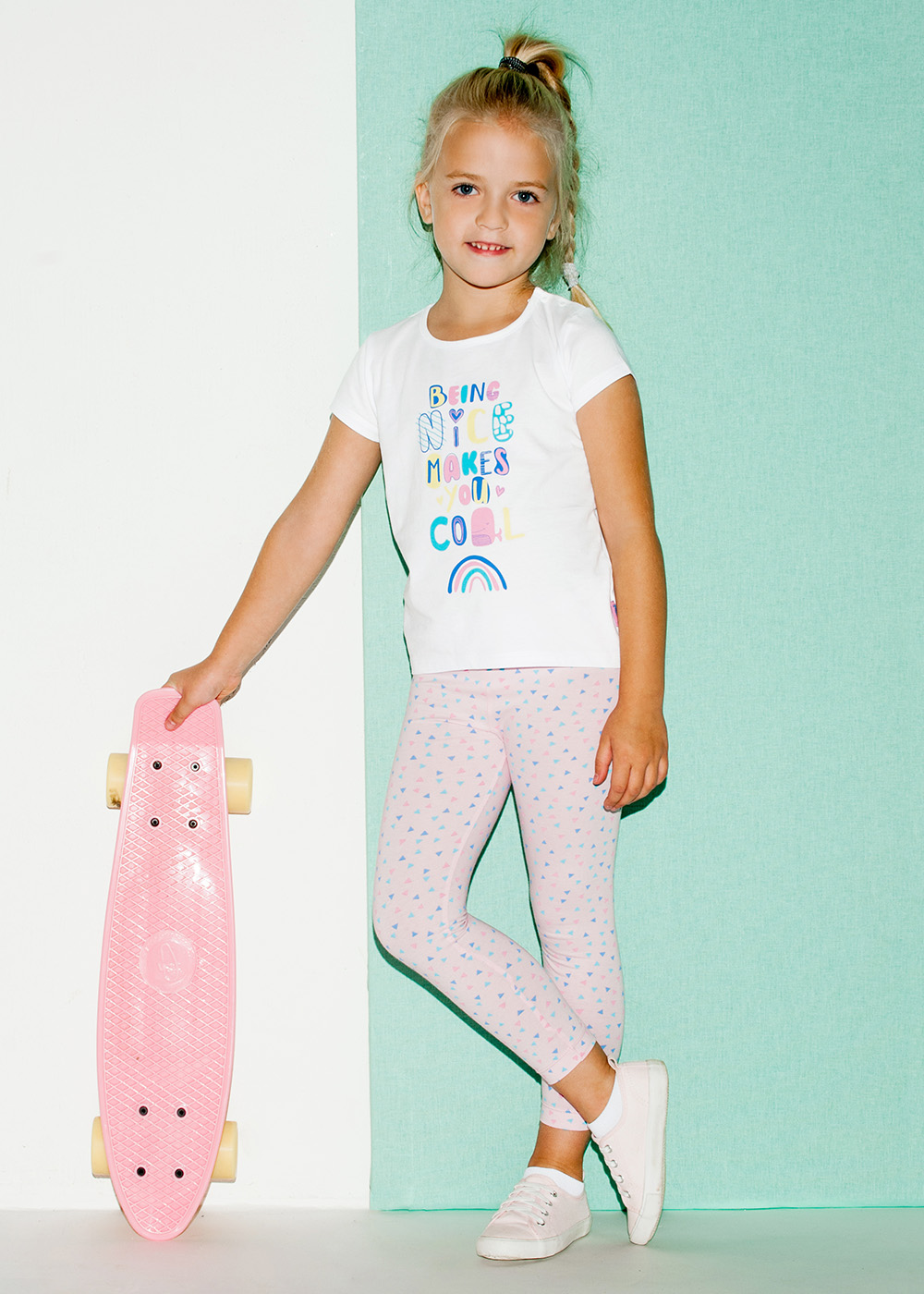 картинка Комплект для девочки Crockid К 2477 белый + треугольники на розовом к103  от магазина детских товаров ALiSa