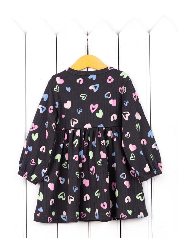 картинка Платье для девочки Baby Boom С246/1-И я729 Сердечки на графите от магазина детских товаров ALiSa