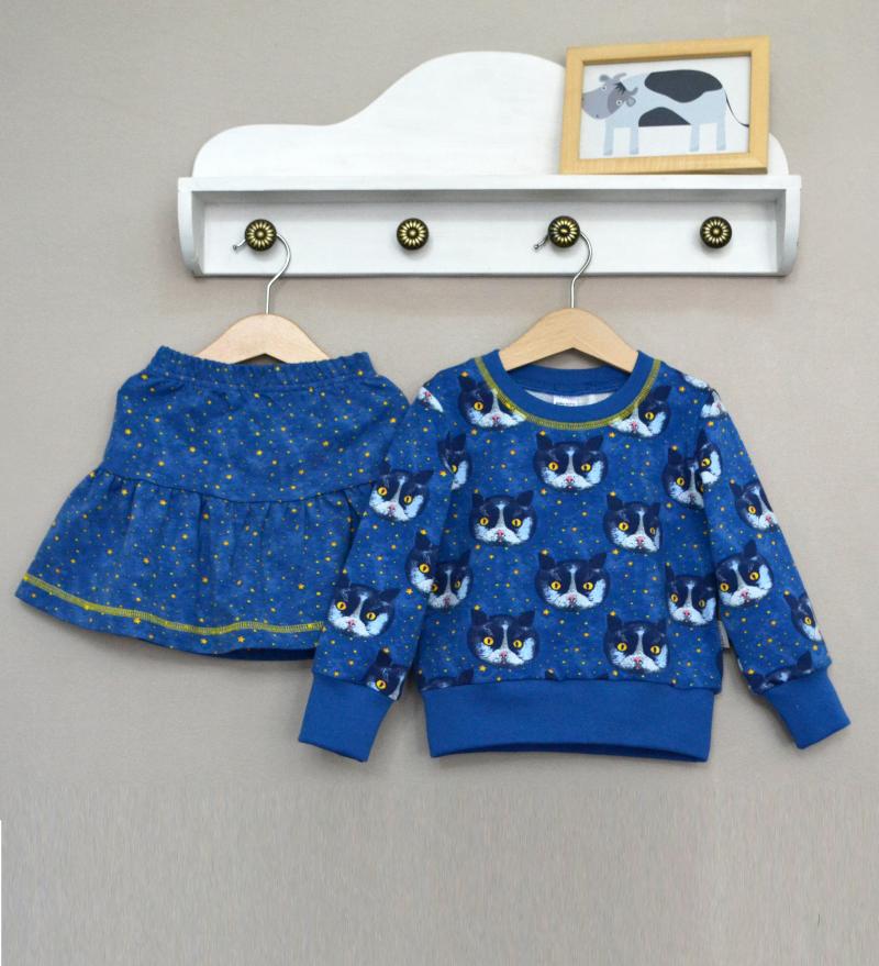 картинка Комплект для девочки Baby Boom КД147-Ф Космические коты от магазина детских товаров ALiSa