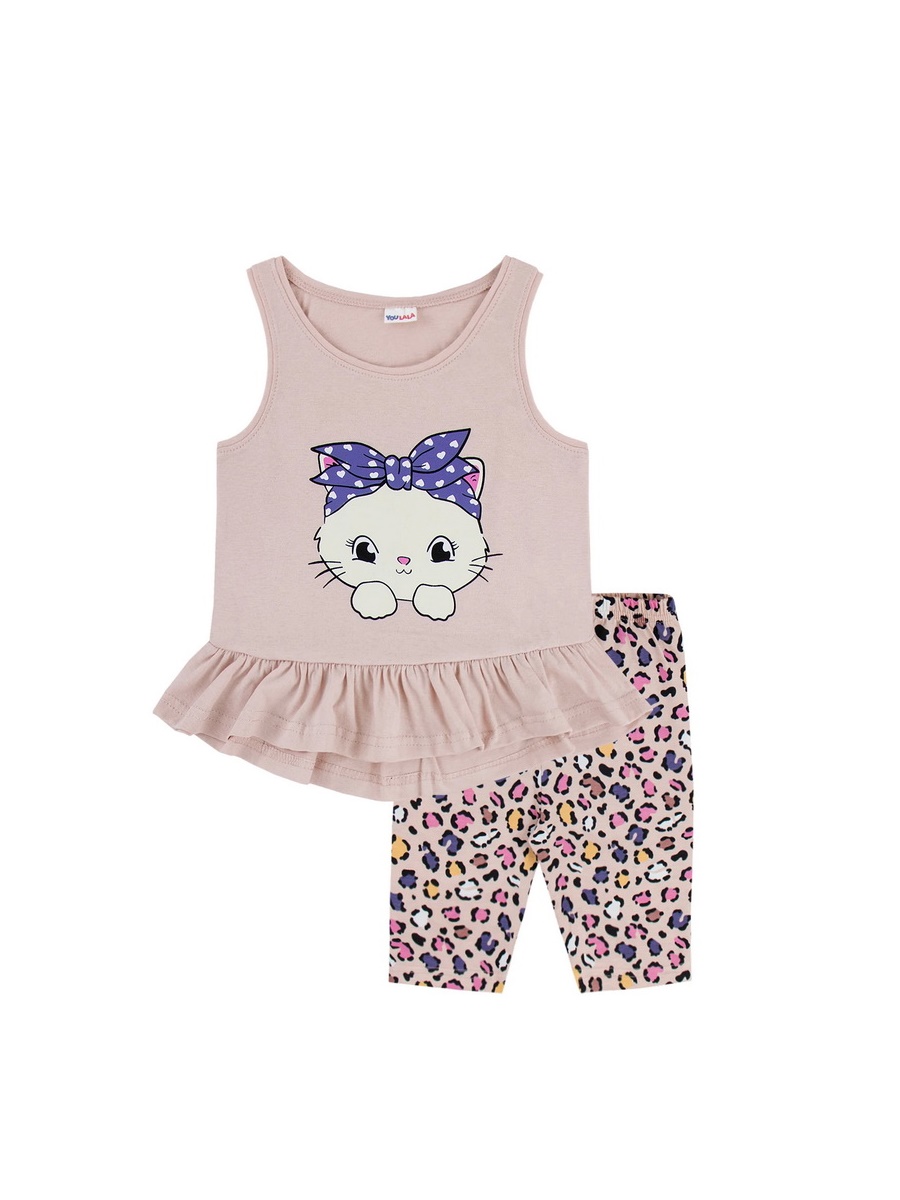 картинка Комплект для девочки YLA 7072100104 Бежевый леопард от магазина детских товаров ALiSa