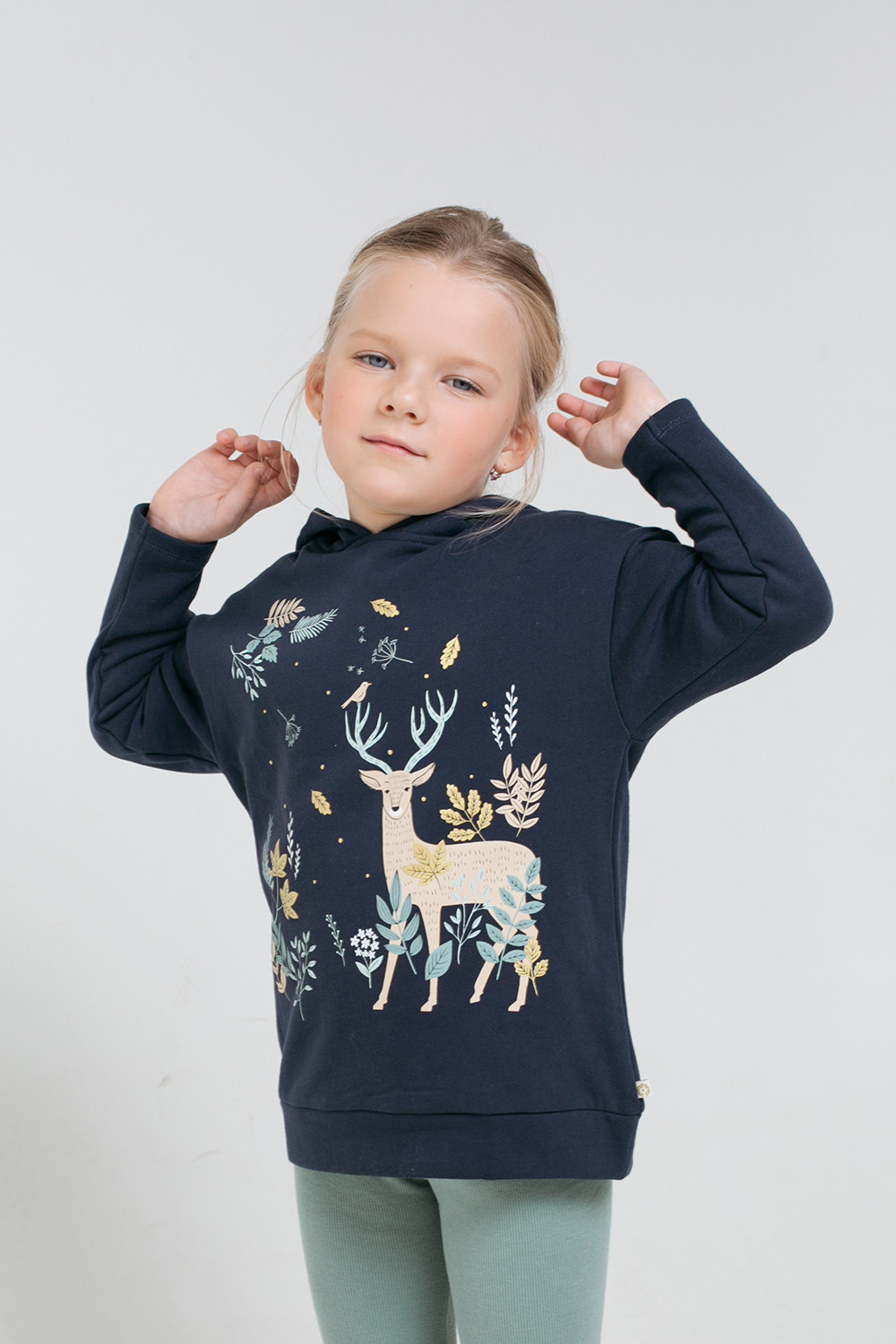 картинка Джемпер удлиненный для девочки Crockid КР 301512 индиго к307 от магазина детских товаров ALiSa