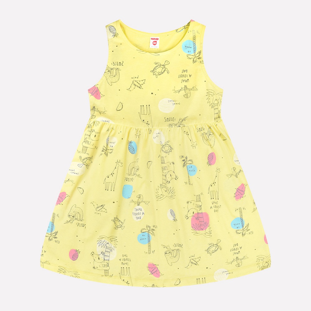 картинка Платье для девочки Crockid К 5520 экзотика на бледном лимоне от магазина детских товаров ALiSa