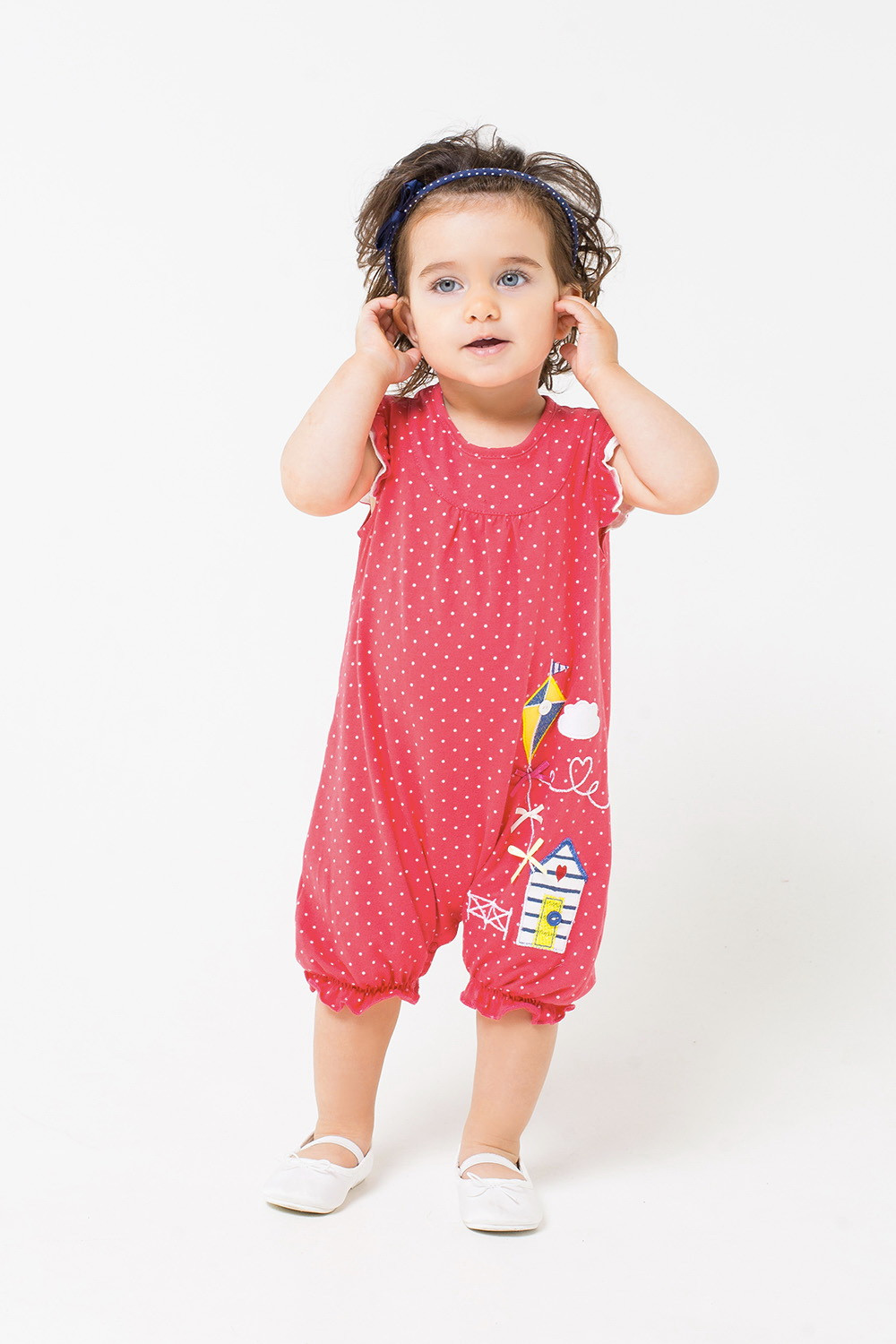 картинка Полукомбинезон для девочки Crockid КР 6308 красный, крапинка к241 от магазина детских товаров ALiSa