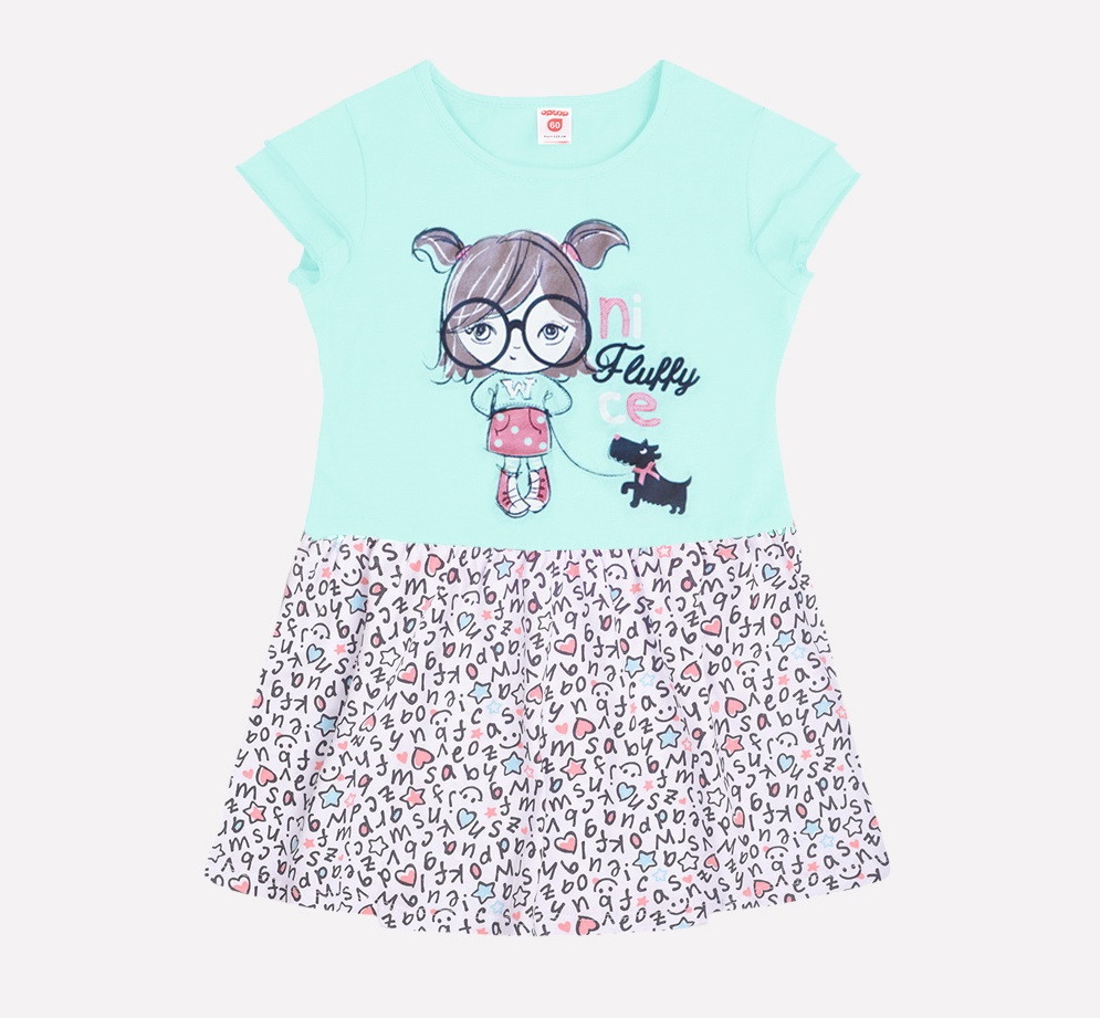 картинка Платье для девочки Crockid К 5514 минт + буквы от магазина детских товаров ALiSa