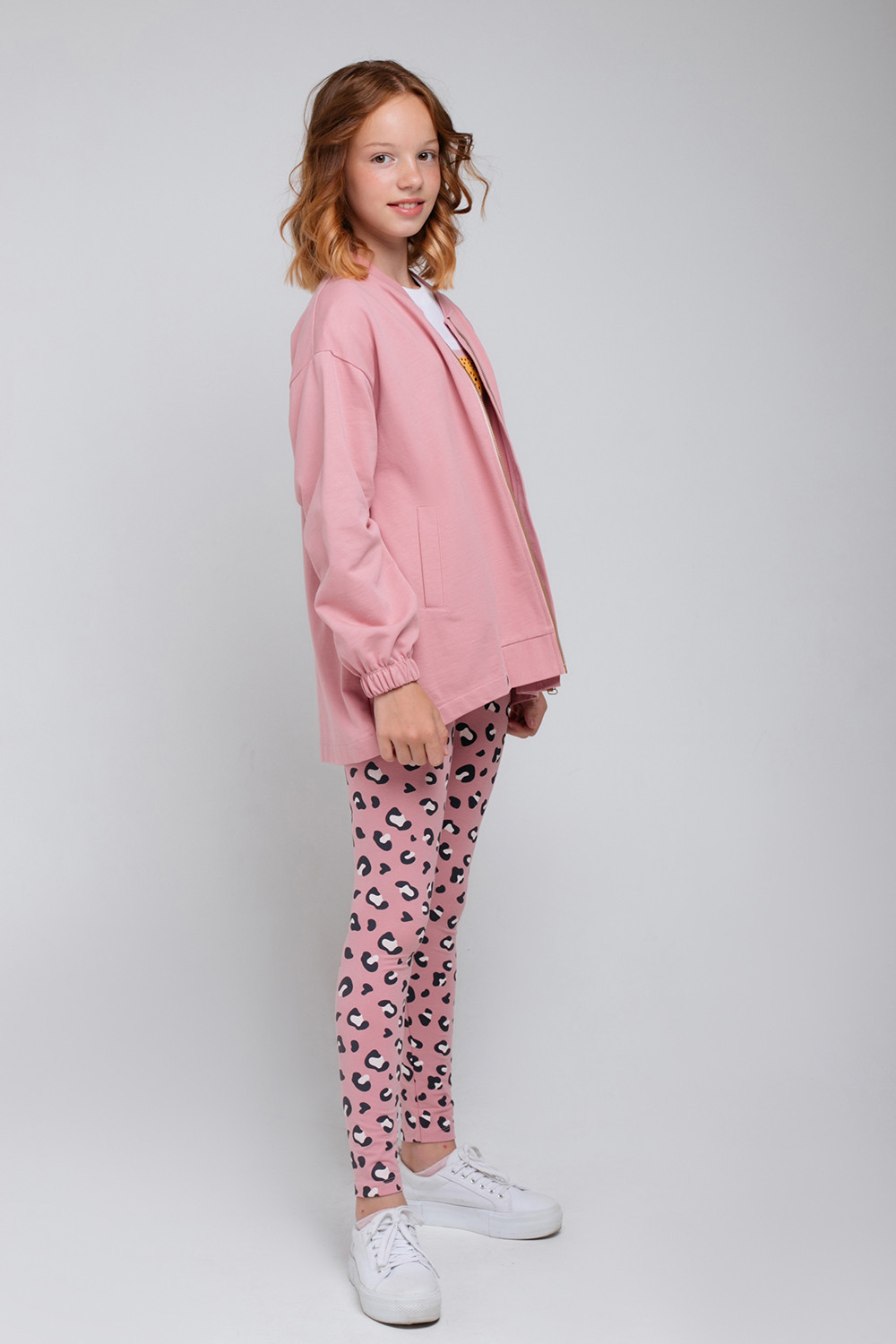 картинка Бриджи для девочки КБ 4763 розовый зефир, леопард к74 от магазина детских товаров ALiSa
