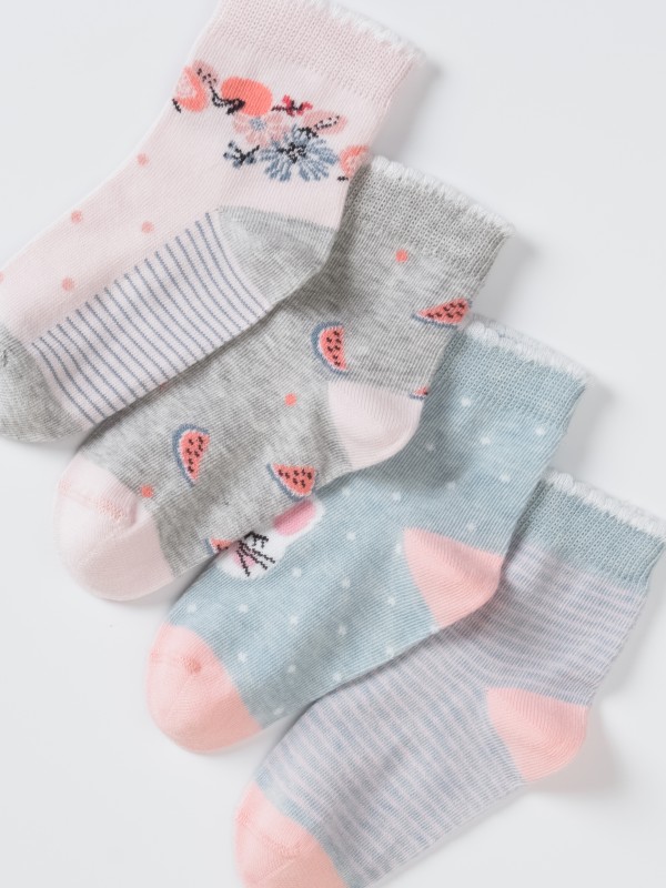 картинка Носки для девочки Artie 4 пары 4-3d959 Голубой от магазина детских товаров ALiSa