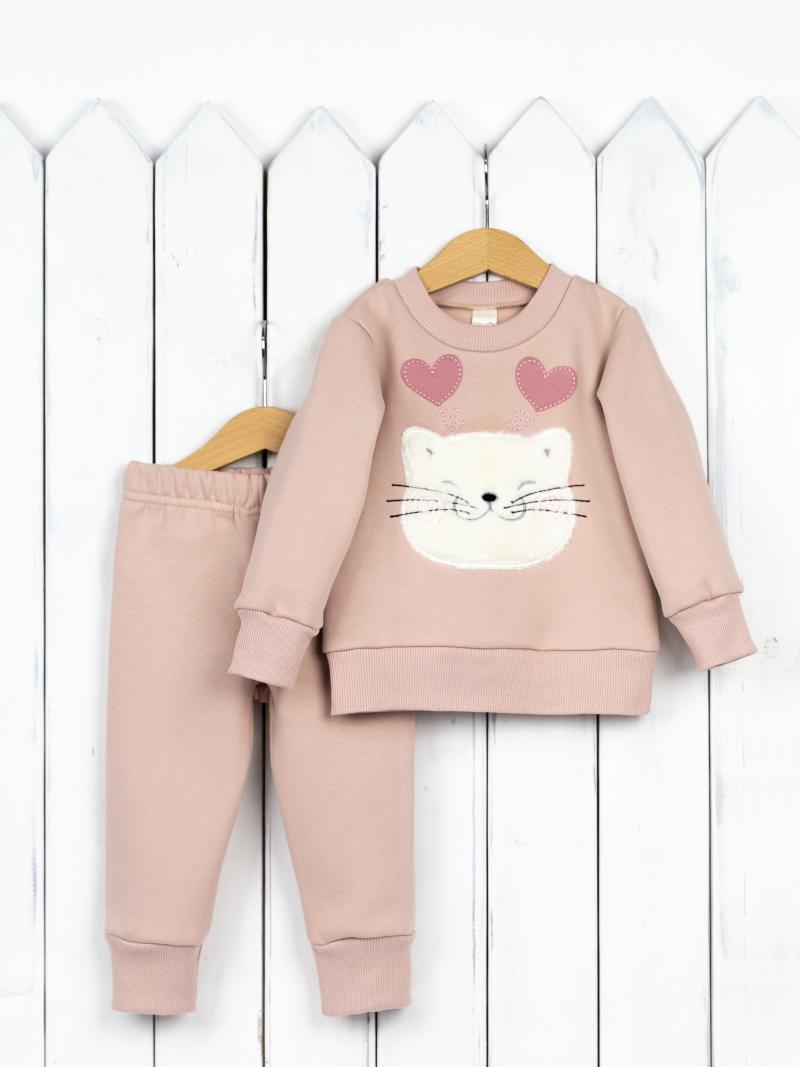 картинка Комплект для девочки Baby Boom КД482/8-Ф Кошка светлая пудра от магазина детских товаров ALiSa