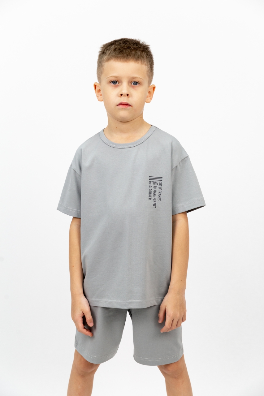 картинка Футболка для мальчика Baby Boom Ф154/3-К Серый Б119 от магазина детских товаров ALiSa