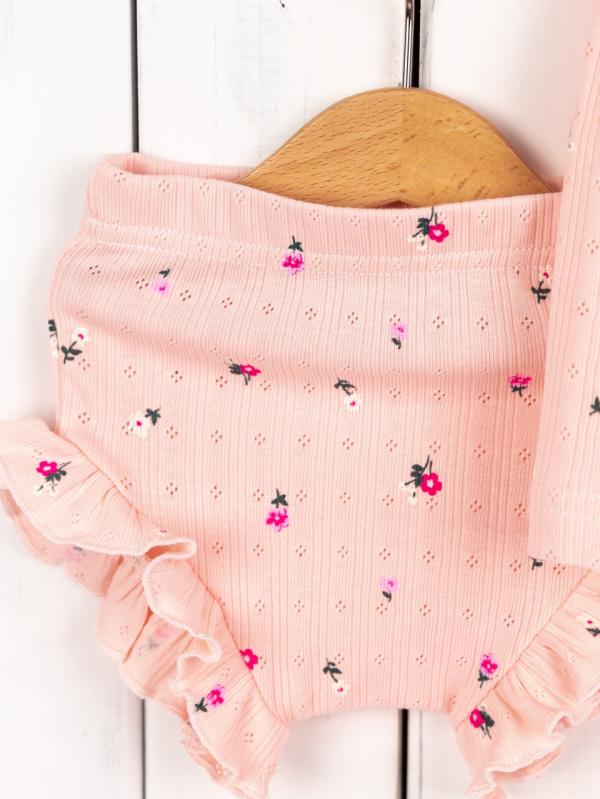 картинка Комплект для девочки Baby Boom КД551/1-Р Ажур риб Цветочки на пудре от магазина детских товаров ALiSa