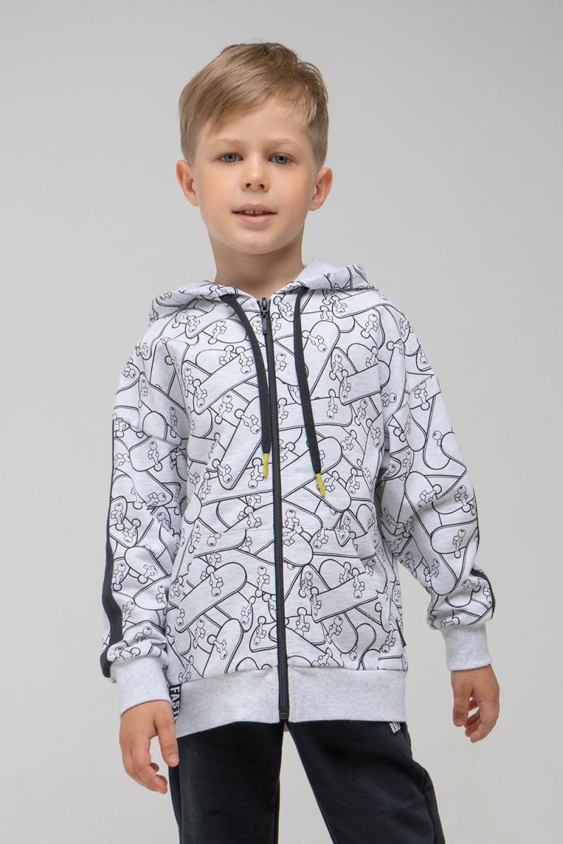 картинка Куртка для мальчика Crockid КР 301675 светло-серый меланж, скейты к330 от магазина детских товаров ALiSa