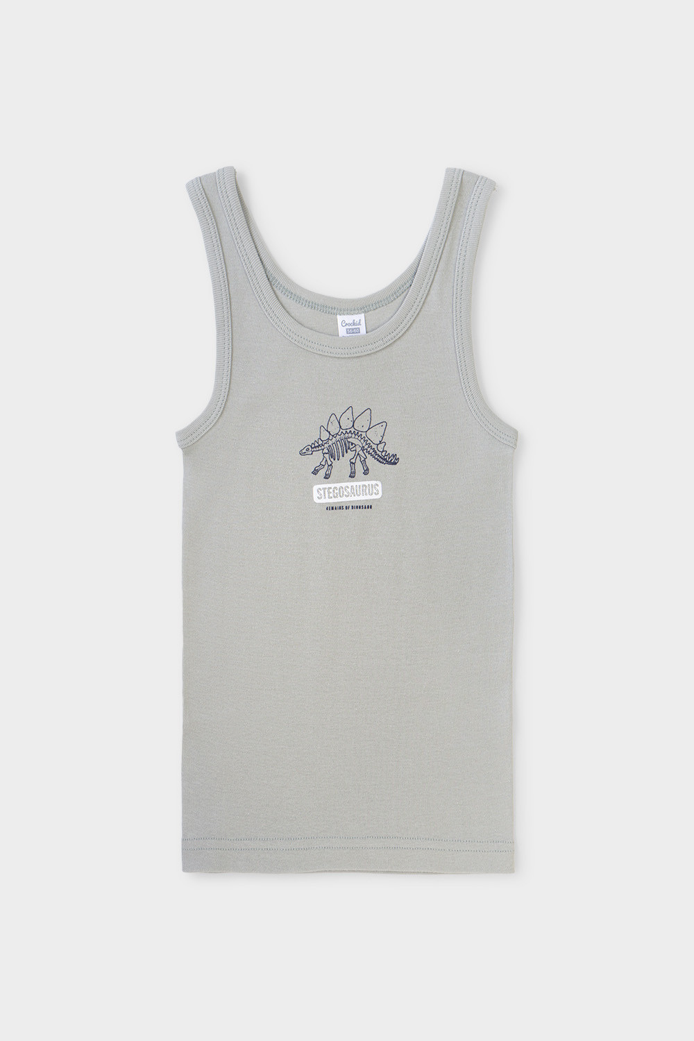 картинка Майка для мальчика Crockid К 1168 темно-оливковый (динозавры) от магазина детских товаров ALiSa